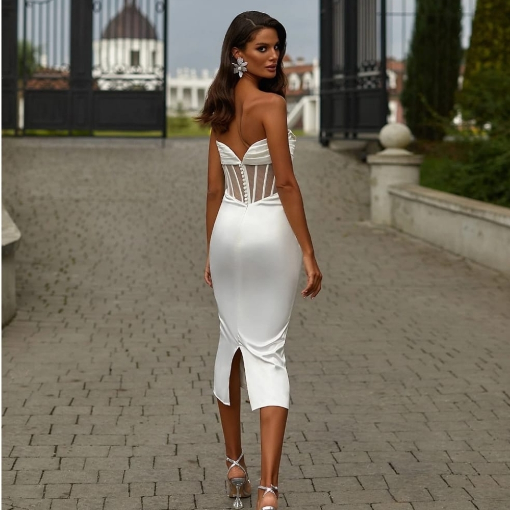 White Satin Dress